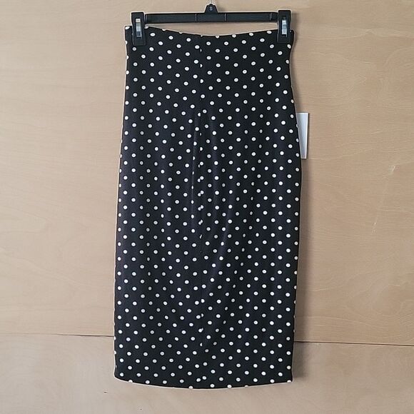NWT Bailey 44 Hyena Polka Dot Black Stretchy Office Pencil Coquette Bow Skirt S - Picture 12 of 12